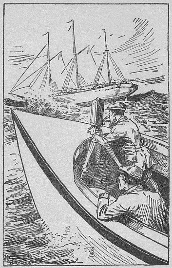 Russ began taking many views of the pitching, tossing schooner.