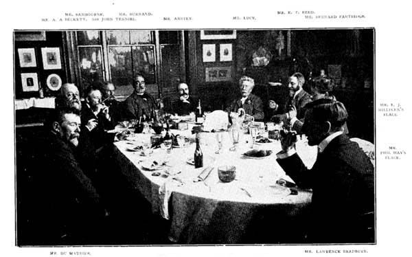 THE STAFF OF PUNCH AT TABLE, 1895.