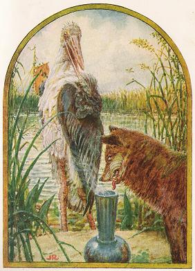 Father Fox was invited to eat from an urn.