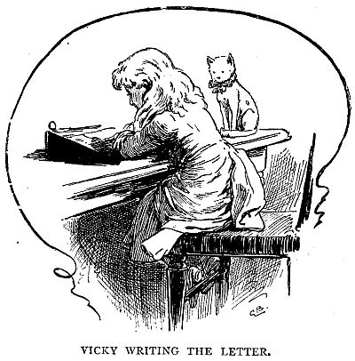 VICKY WRITING THE LETTER.