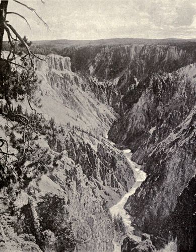 THE YELLOWSTONE RIVER AND CANYON.

From stereograph, copyright 1904, by Underwood & Underwood, New
York.