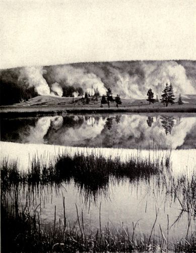 SUNRISE IN YELLOWSTONE PARK.

From stereograph, copyright 1904, by Underwood & Underwood, New York.