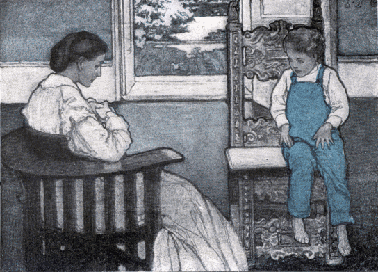 Illustration:
Woman and boy on chairs.