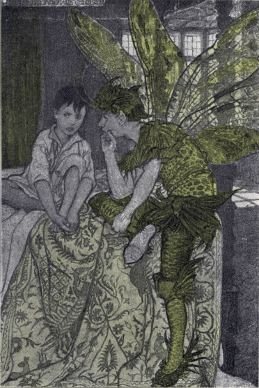 Illustration:
Boy in bed and personification of Lie.
