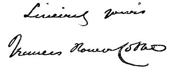 Autograph: "Sincerely Yours, Frances Power Cobbe"