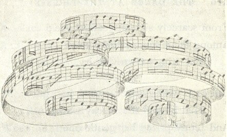 Sketch of a decorative stave of music