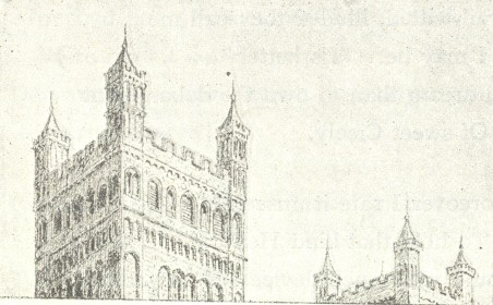 Sketch of top of church tower
