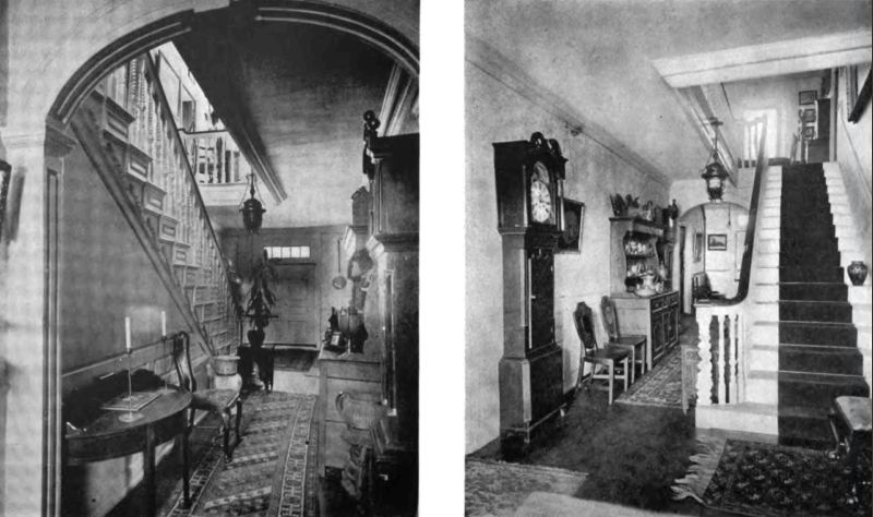 Plate LXVII.—Two Views of the Hallway, Saltonstall House.