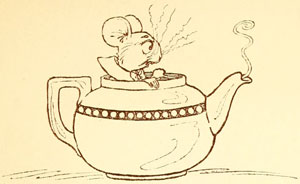A mouse in a teapot
