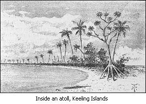Inside an atoll, Keeling Island