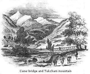 Cane-bridge and
Tukcham mountain
