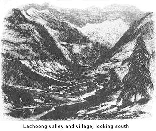 Lachoong valley and
village, looking south