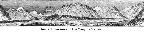 Ancient moraines in
the Yangma Valley