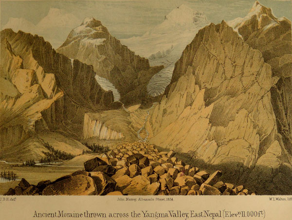 Ancient Moraine
thrown across the Yangma Valley, East Nepal
