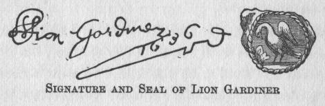 [Image: Signature and Seal of Lion Gardiner]