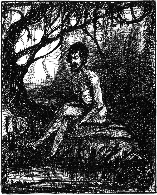 Die Menschen ziehen sich in
  die Einsamkeit der Wildnis zurück