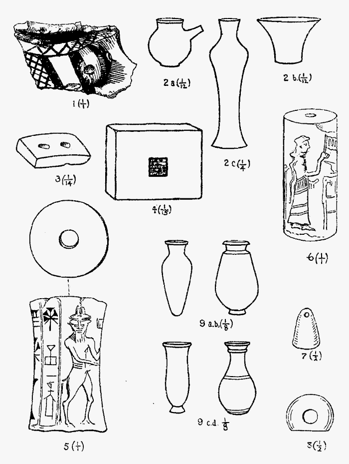 Illustration XIV: Mesopotamian Pottery,
Seals, etc.