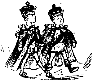 Two  crowned boys in robes.