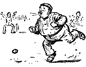Cricketer fielding ball.