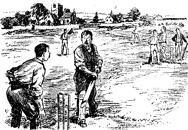 Batsman talking to wicket keeper.