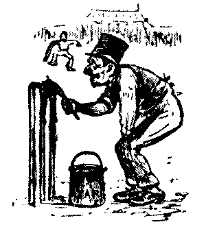 Man painting wickets