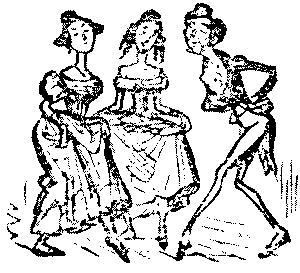 Man dancing with two ladies.