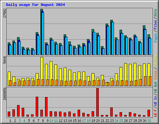Daily usage for August 2024