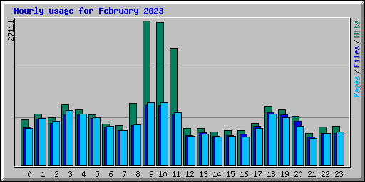 Hourly usage for February 2023