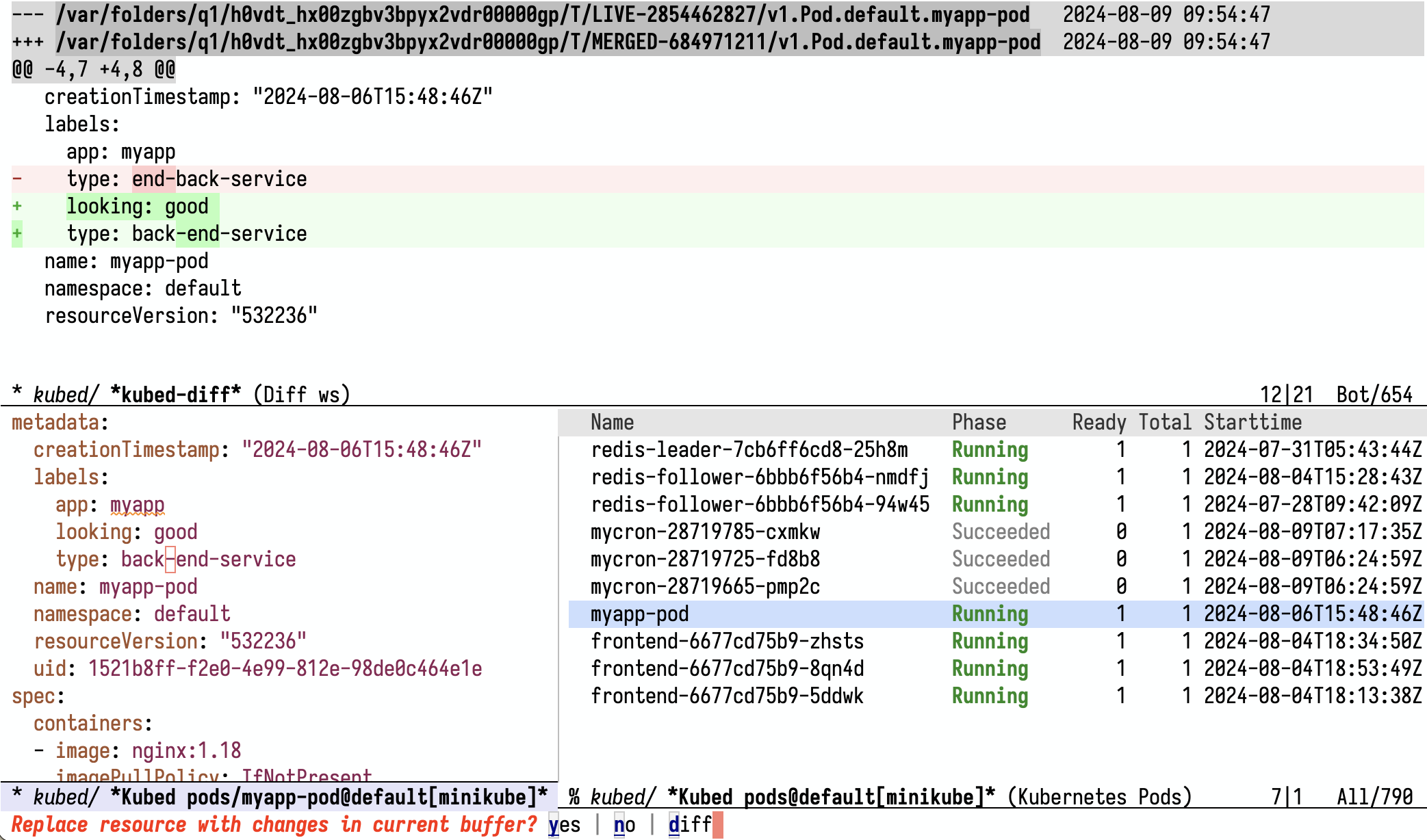 Image: Displaying and editing YAML of Kubernetes pod with Kubed