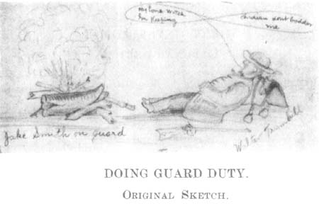 Doing Guard Duty. Original Sketch.