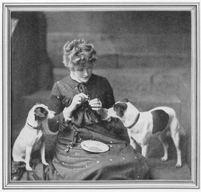 Miss Ellen Terry with her Fox-terriers