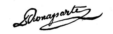 Signature of Napolean Bonaparte.