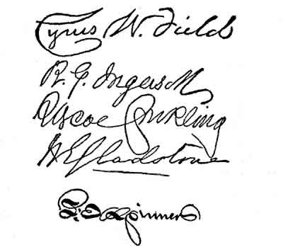 Signatures of well-known men.