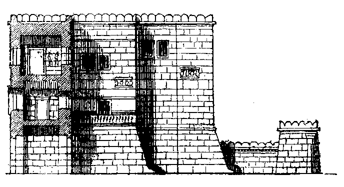 Fig 41.--Elevation of pavilion, Medinet Habû. 