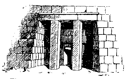 Fig 118.--Portico and door, from Mariette's <i>Les
Mastabahs</i>. 