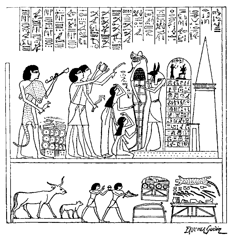 Fig 163.--Vignette from The Book of the Dead,
from the papyrus of Hûnefer. 