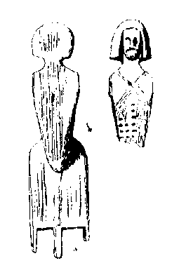 Fig 256.--Remains of two Twelfth Dynasty dolls; Kahun,
Gurob and Hawara, W.M.F. Petrie, Plate VIII. p. 30.