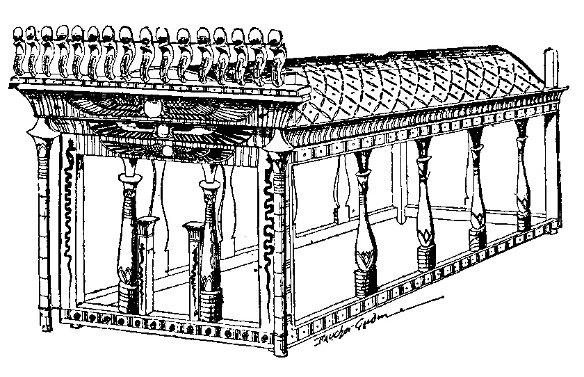 Fig 265.--Carved and painted mummy canopy. 