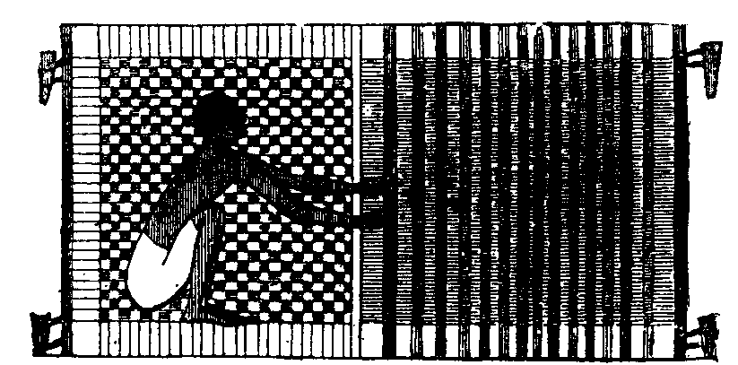 Fig 272.--Man weaving hangings, or carpet. From Beni
Hasan, Twelfth Dynasty. 
