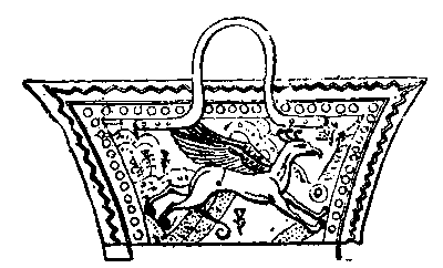 Fig 287. --Ornamental basket in precious metal.
From wall-painting, Twentieth Dynasty.