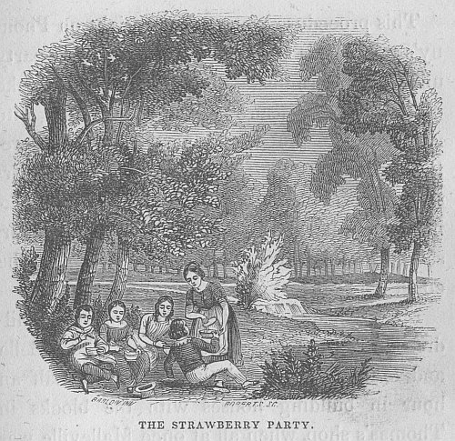An engraving of the strawberry party.