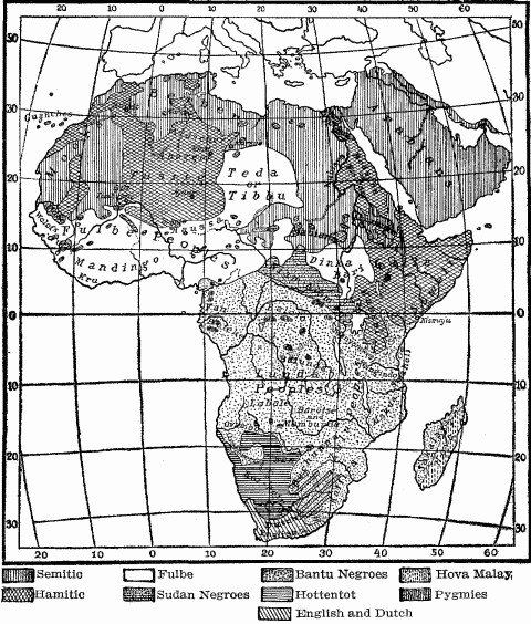 Ethnographical Map Of Africa And Arabia.