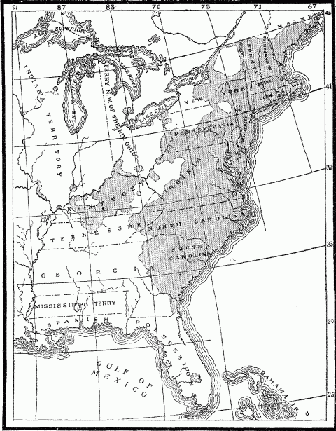 Distribution Of Population In The United States In 1800.
