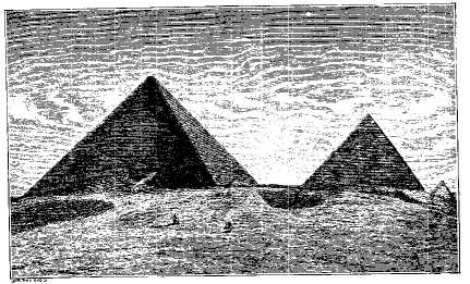 VIEW OF THE GREAT AND SECOND PYRAMIDS.