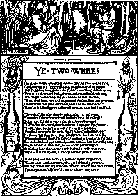 This is a full page illustrated poem with the angel and faggot-maker sitting together, the faggot-maker going into the bottle, and the faggot-maker coming out again.