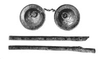 Cymbals (about 4 in.) and double flute. (British Museum.)