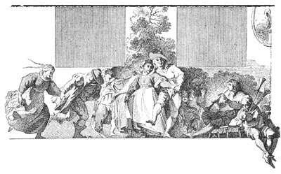 Country dance. From a drawing by John Evangelist Holtzer, 17th century.