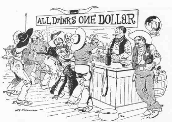 They began to cuss, amiable, and
throw down dollars [Frontispiece]