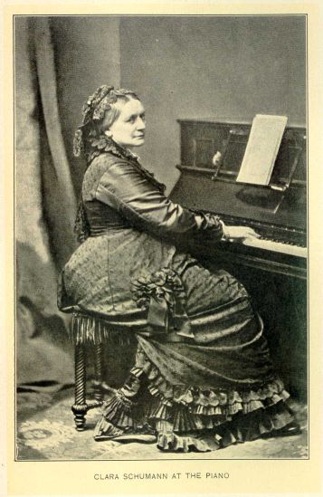 Clara Schumann at the piano.