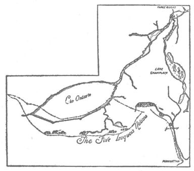 Map of the Iroquois country in the days of Radisson.